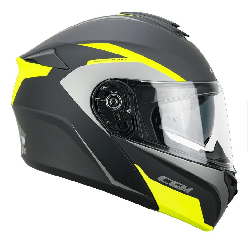 PREKLOPNA ČELADA CGM BER DRESDA - RUMENA